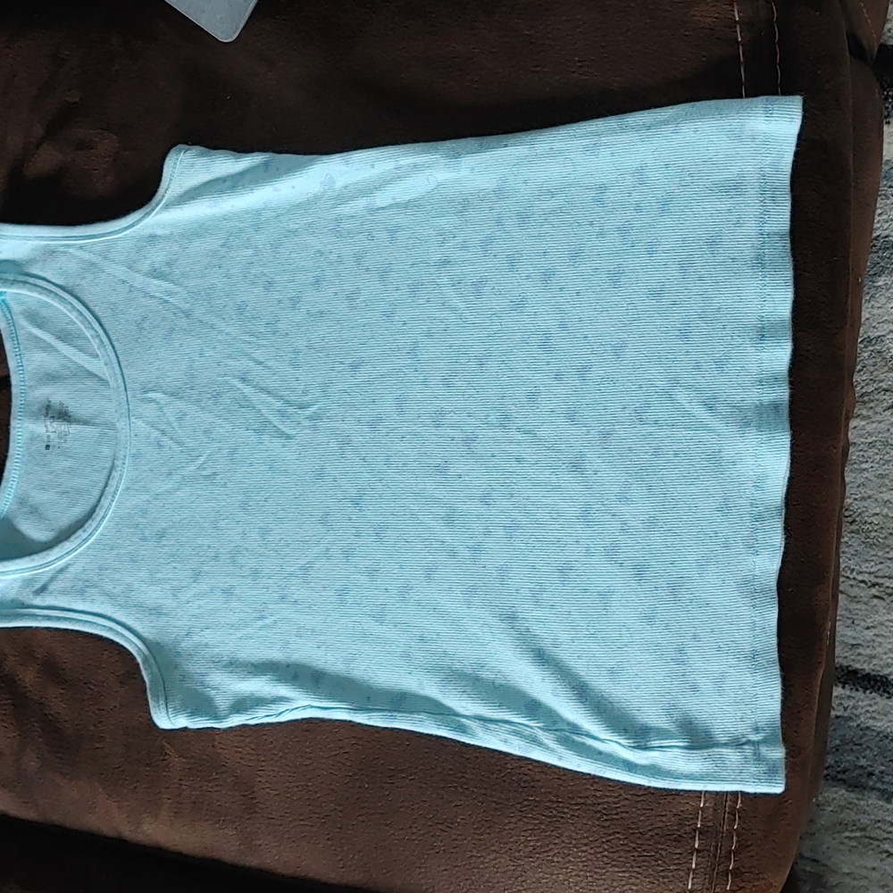 No boundaries, blue+hearts, tank, large